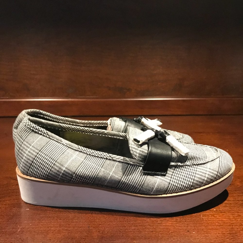 PARKER & SKY PLAID NEW WMN'S 9M TASSEL LOAFERS